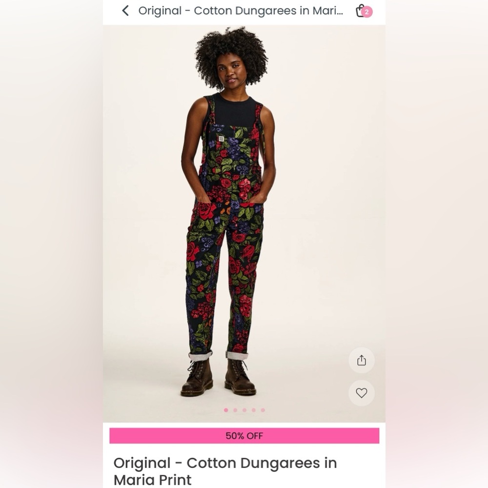 Lucy & Yak Dungarees / Overalls, Maria Print, UK12/US8 NWOT